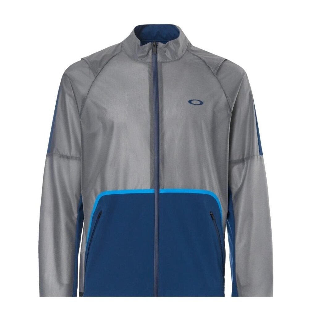 Oakley Mens Targetline Waterproof Full Zip Shell Rain Jacket Golf Blue NEW Small